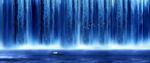 蓝色瀑布山水画
