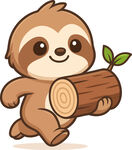 扛着木头的可爱树懒