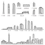 城市建筑轮廓线设计素材