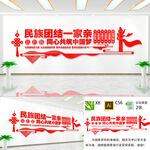 民族团结一家亲文化墙 