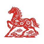 奔腾骏马剪纸艺术形象