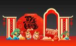 喜庆中式年货场景布置
