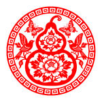 圆形葫芦形状剪纸