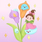 花朵海芋精灵小仙女可爱儿童插画