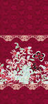 红色蕾丝花卉装饰图案