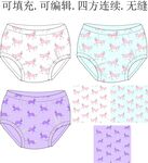 女童内裤设计   马年图案印花