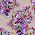 多彩花卉刺绣图案设计