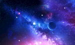 紫色宇宙星空星云背景图