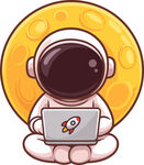 太空宇航员使用笔记本电脑