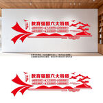 教育强国六大特质学校党建文化墙