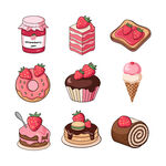 美味多样的精致甜点集合