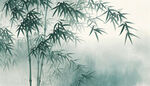 水墨竹林意境图