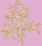 粉色背景金色华丽花纹图案