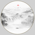 新中式水墨山水画
