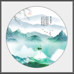 圆形山水画