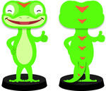 绿色卡通蜥蜴玩偶展示