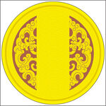 圆形黄底花纹传统图案