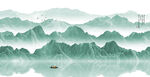 翡翠新中式山水画