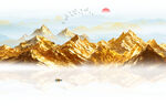 金色山水画
