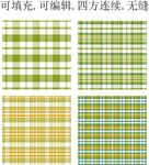 春夏格子面料   绿色格子图案