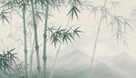 新中式水墨竹林背景