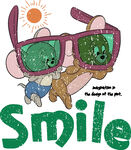 戴墨镜小鼠微笑插画