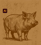 猪插画