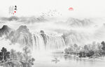 国画水墨山水