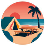 露营地酒吧网红地标日落打卡拍照