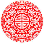 中式古典祥云花纹圆形边框