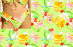 热带花卉比基尼图案设计