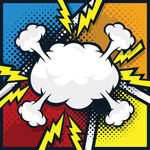 漫画风爆炸云朵图案