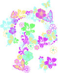 多彩花卉蝴蝶装饰图案