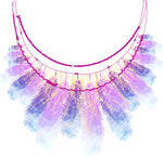 梦幻彩色羽毛项链设计图