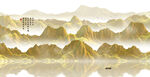 金色山水背景墙