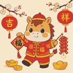 2026马年萌马贺岁喜庆形象