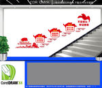 牢记三个务必楼梯文化墙