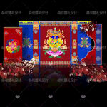 藏式蒙式婚礼背景迎宾区