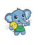 可爱榴莲小象矢量卡通形象