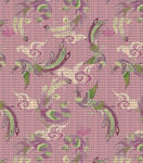 粉色底花卉飞鸟 国风