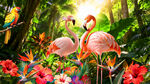 火烈鸟热带森林