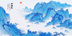 青花瓷山水画图片