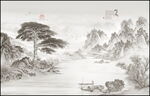 新中式水墨山水画