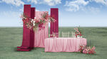 户外粉色浪漫婚礼布置