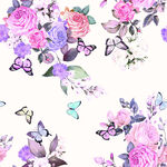 花卉蝴蝶图案精美水彩画