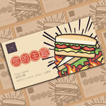 卡通三明治主题海报