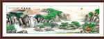 流水生财山水国画壁画