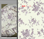 淡绿色底紫色花卉图案