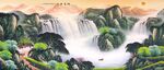 山水瀑布美景图