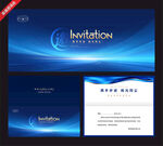 蓝色渐变风商务邀请函模板